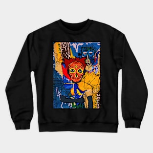 Dive into the Streets - A MaleMask NFT with MexicanEye Color and Street Art Background Crewneck Sweatshirt